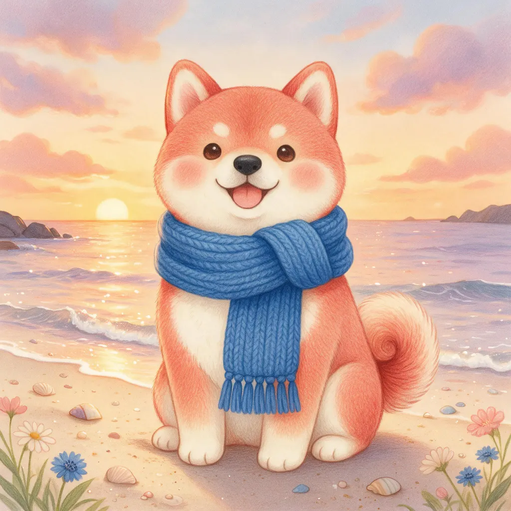 A request that mentions the Shiba from earlier. Cotekumi brings the Shiba along and makes the same dog on a beach.